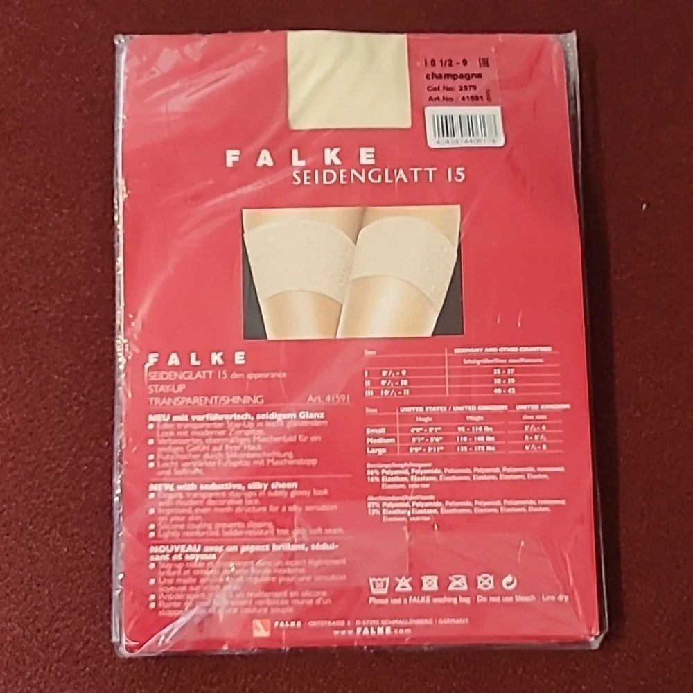 FALKE Seidenglatt 25 Tigh Hight Stay-up Champaign Color New